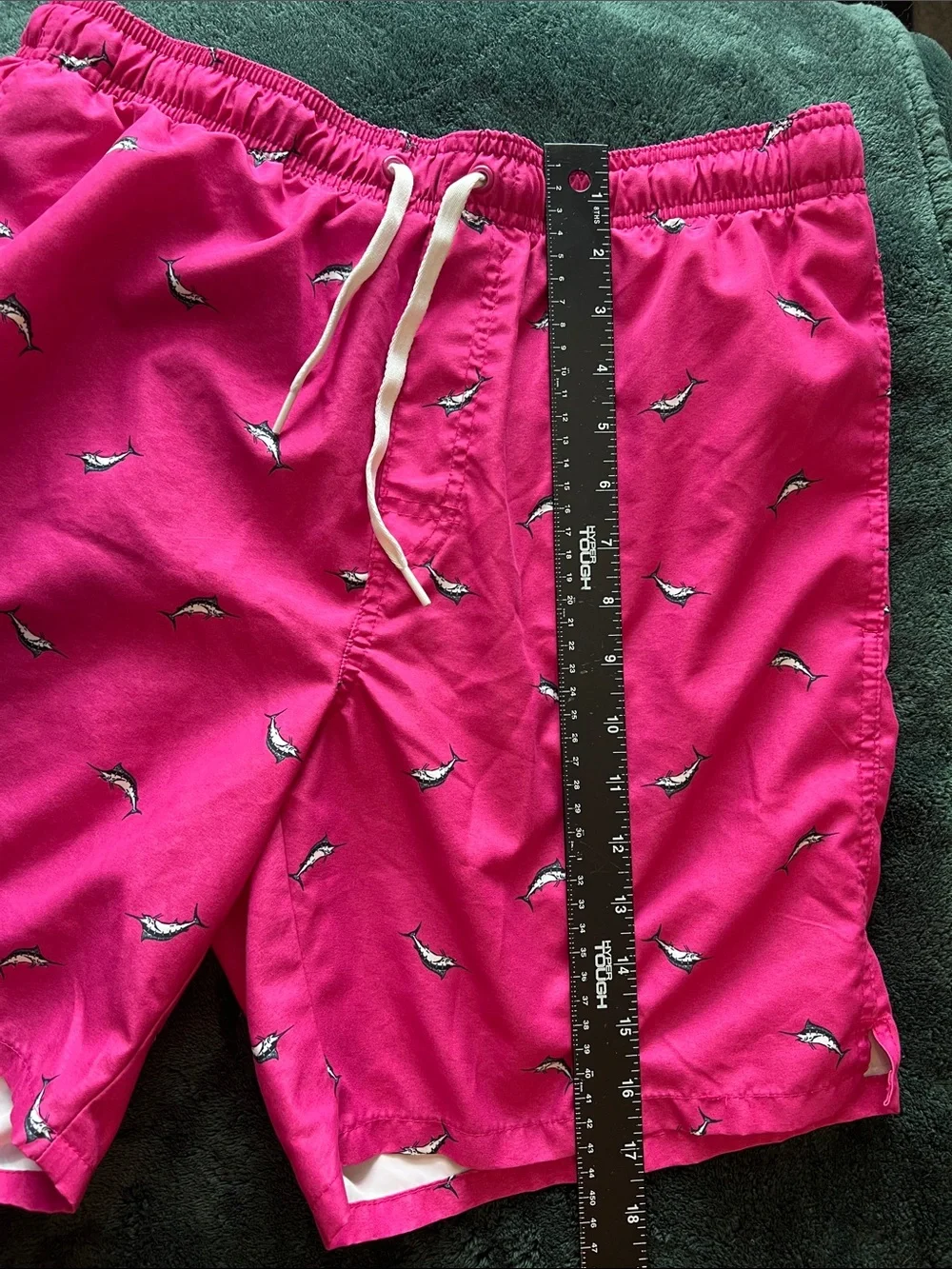 Old Navy Hot Pink Marlin-Print Swim Trunks